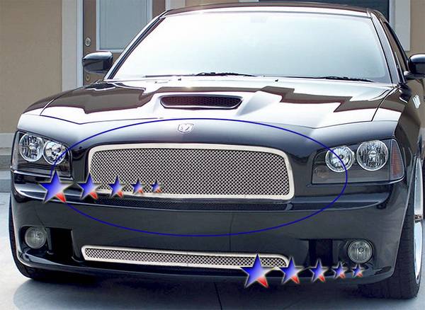 APS - Dodge Charger APS Wire Mesh Grille - 1PC - Upper - Stainless Steel - D75320T