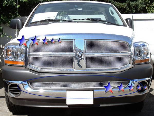 APS - Dodge Ram APS Wire Mesh Grille - Bumper - Stainless Steel - D75375T