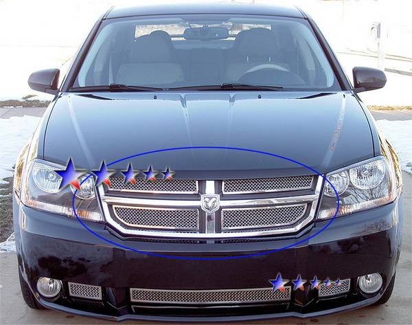 APS - Dodge Avenger APS Wire Mesh Grille - Upper - Stainless Steel - D76518T