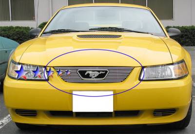 APS - Ford Mustang APS Billet Grille - with Logo Opening - Upper - Aluminum - F66021A