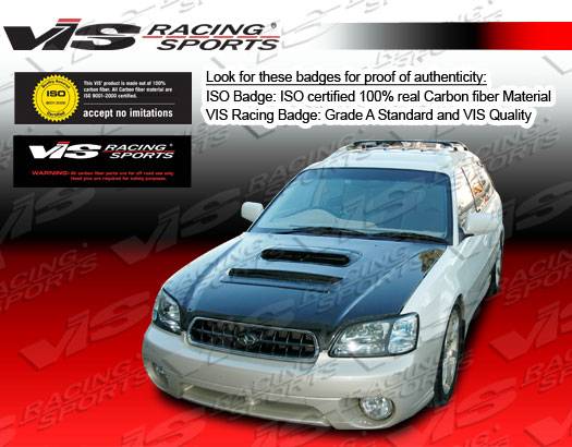 VIS Racing - Subaru Legacy VIS Racing V Line Black Carbon Fiber Hood - 00SBLEG4DVL-010C