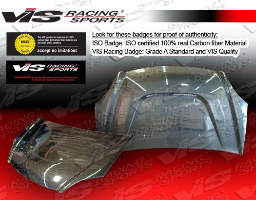 VIS Racing - Honda Civic VIS Racing JS Black Carbon Fiber Hood - 02HDCVCHBJS-010C