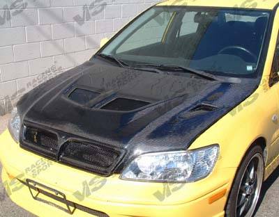 VIS Racing - Mitsubishi Lancer VIS Racing EVO Black Carbon Fiber Hood - 02MTLAN4DEV-010C