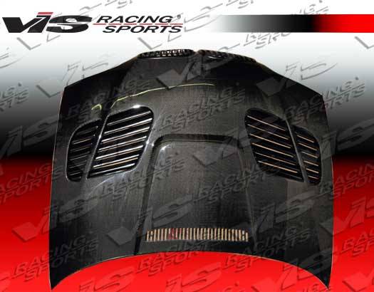 VIS Racing - BMW 3 Series 2DR VIS Racing GTR Black Carbon Fiber Hood - 04BME462DGTR-010C