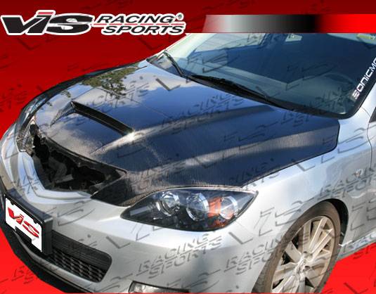 VIS Racing - Mazda 3 4DR HB VIS Racing M Speed Black Carbon Fiber Hood - 04MZ3HBMSP-010C