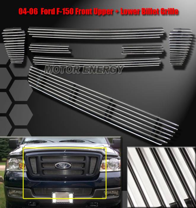 Custom - 6 Piece Billet Grille Combo - Bumper Grille