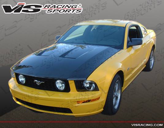 VIS Racing - Ford Mustang VIS Racing Heat Extractor Black Carbon Fiber Hood - 05FDMUS2DGT-010C
