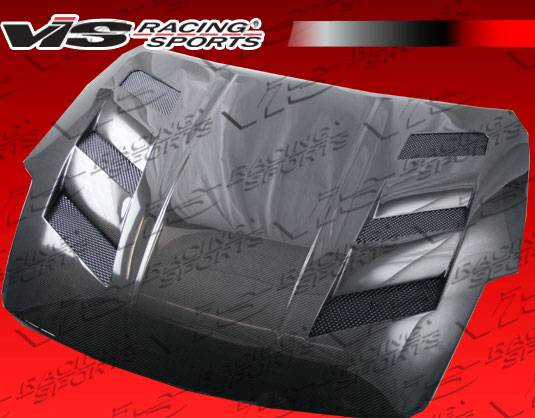 VIS Racing - Nissan 350Z VIS Racing AMS Black Carbon Fiber Hood - 07NS3502DAMS-010C