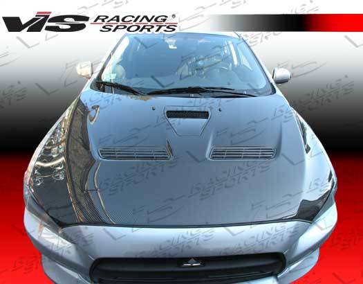 VIS Racing - Mitsubishi Lancer VIS Racing OEM Black Carbon Fiber Hood - 08MTEV104DOE-010C