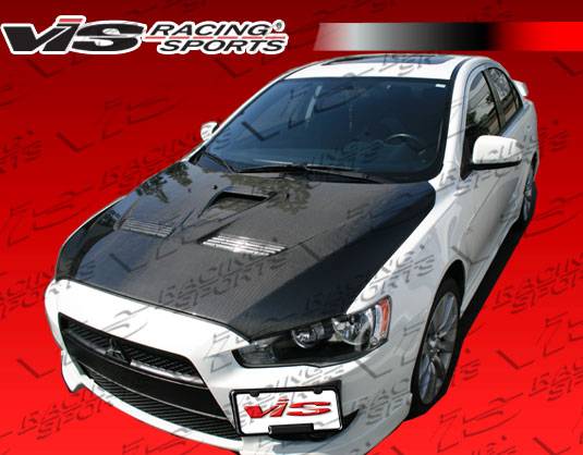 VIS Racing - Mitsubishi Lancer VIS Racing EVO-10 Black Carbon Fiber Hood - 08MTLAN4DEVX-010C