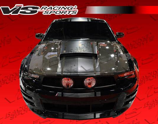 VIS Racing - Ford Mustang VIS Racing Stalker Black Carbon Fiber Hood - 10FDMUS2DSTK-010C