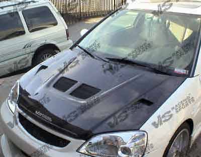 VIS Racing - Honda Civic HB VIS Racing EVO Black Carbon Fiber Hood - 88HDCRXHBEV-010C