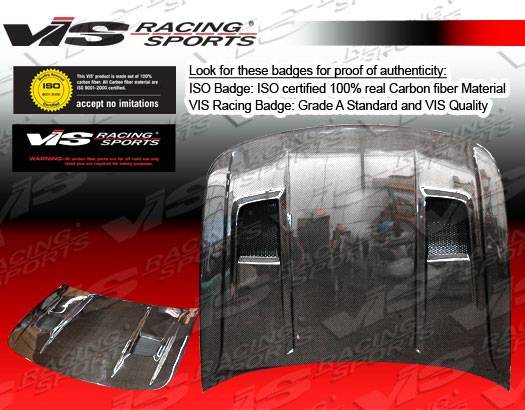 VIS Racing - Nissan NX VIS Racing Terminator-2 Black Carbon Fiber Hood - 91NSNX2DTM2-010C