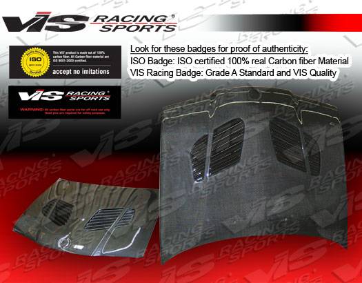 VIS Racing - BMW 3 Series 2DR VIS Racing GTR Black Carbon Fiber Hood - 92BME362DGTR-010C