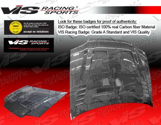 VIS Racing - Honda Civic 2DR VIS Racing Cyber Black Carbon Fiber Hood - 92HDCVC2DCY-010C