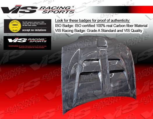 VIS Racing - Honda Civic 2DR & Hatchback VIS Racing Fuzion Carbon Fiber Hood - 92HDCVC2DFUZ-010C