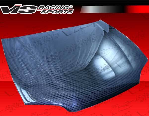 VIS Racing - Honda Civic 2DR & Hatchback VIS Racing OEM Style Carbon Fiber Hood with Fuzion V1 Pattern - 92HDCVC2DOE-010V1C