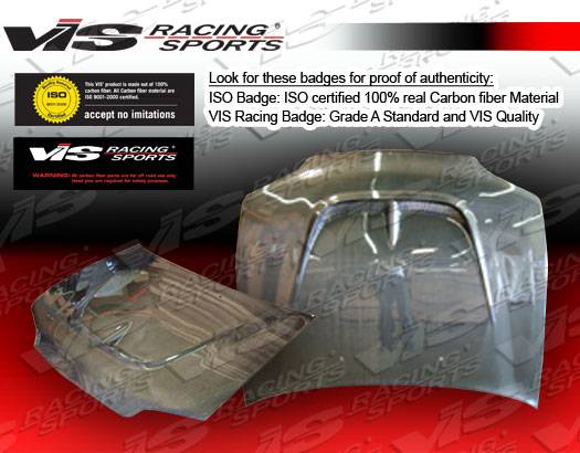 VIS Racing. - Honda Civic 4DR VIS Racing Monster Black Carbon Fiber Hood - 92HDCVC4DMON-010C