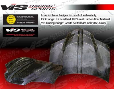 VIS Racing - Pontiac Firebird VIS Racing GTO Black Carbon Fiber Hood - 93PTFIR2DGTO-010C