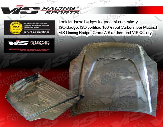 VIS Racing - Honda Civic 2DR & 4DR VIS Racing JS Black Carbon Fiber Hood - 96HDCVC2DJS-010C
