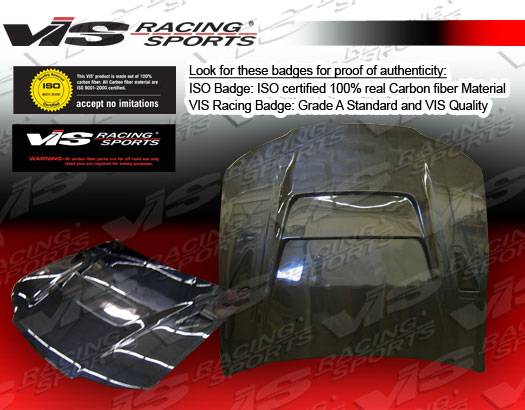 VIS Racing. - Nissan 240SX VIS Racing DV-2 Black Carbon Fiber Hood - 97NS2402DDV2-010C