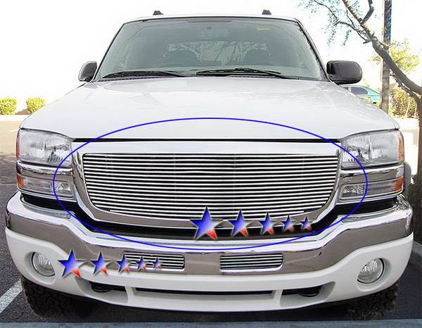 APS - GMC Sierra APS Billet Grille - without Logo Opening - Upper - Aluminum - G65772A