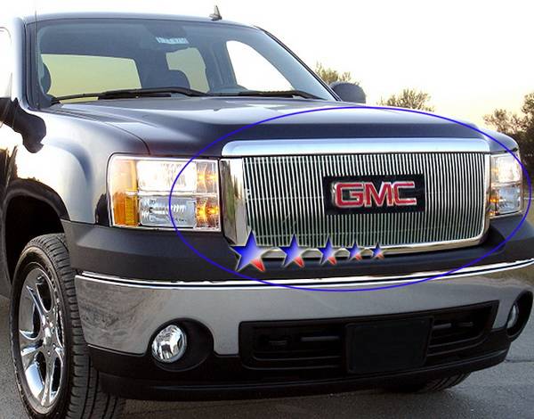 APS - GMC Sierra APS Billet Grille - with Logo Opening - Upper - Aluminum - G66474V