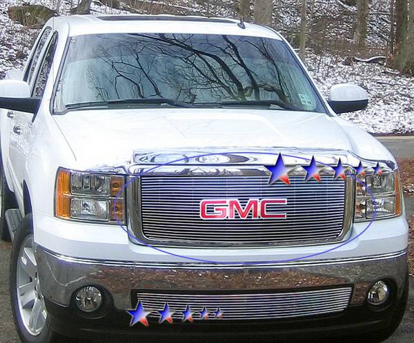 APS - GMC Sierra APS Billet Grille - without Logo Opening - Upper - Aluminum - G66475A