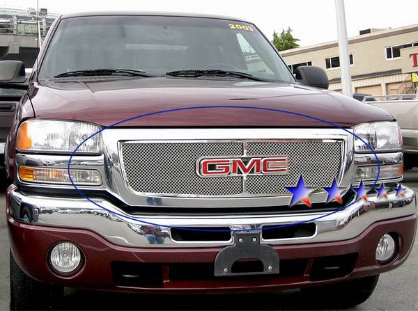 APS - GMC Sierra APS Wire Mesh Grille - with Logo Opening - Upper - Stainless Steel - G75771T