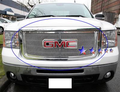 APS - GMC Sierra APS Wire Mesh Grille - with Logo Opening - Upper - Stainless Steel - G76516T