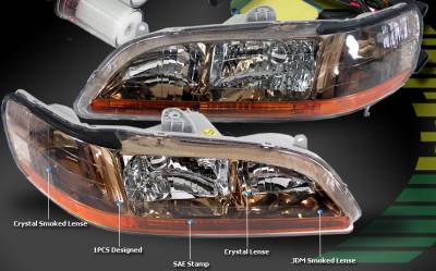 Custom - JDM Chrome Smoked Headlights