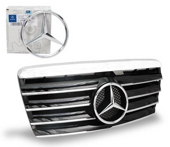 4CarOption - Mercedes E Class 4CarOption Front Hood Grille - GRA-W1249495WCL-BK