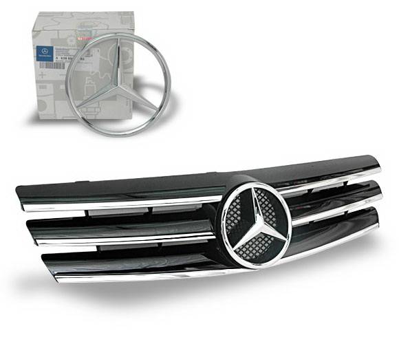 4CarOption - Mercedes R Class 4CarOption Front Hood Grille - GRA-W1299002WCL3BK