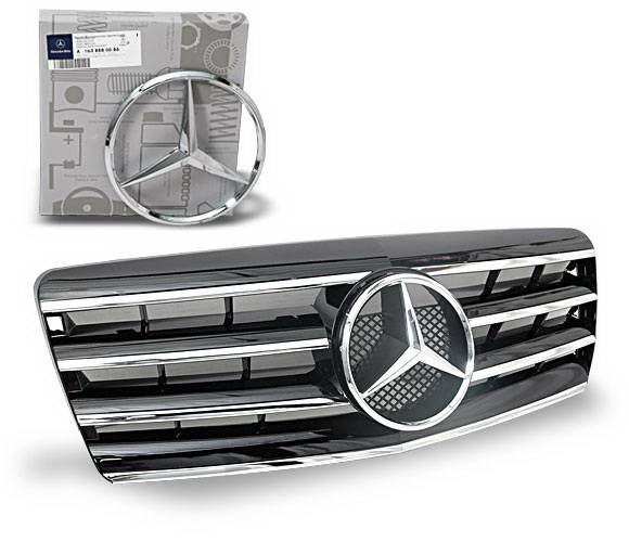 4CarOption - Mercedes S Class 4CarOption Front Hood Grille - GRA-W1409298WCL4-BK