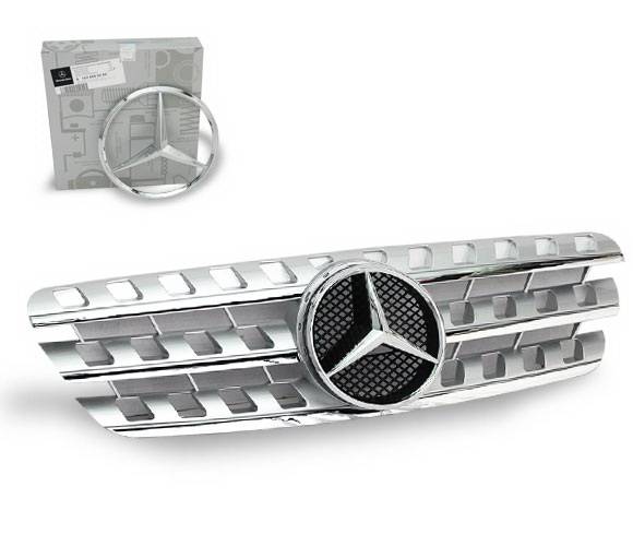 4CarOption - Mercedes ML 4CarOption Front Hood Grille - GRA-W1639805W164-SL