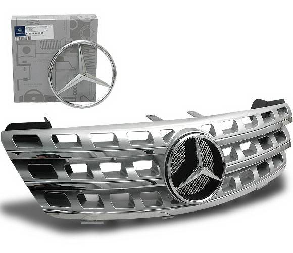 4CarOption - Mercedes ML 4CarOption Front Hood Grille - GRA-W1640608WNML-SL