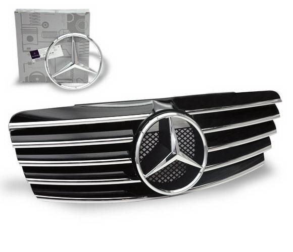 4CarOption - Mercedes CLK 4CarOption Front Hood Grille - GRA-W2089802WCL-BK