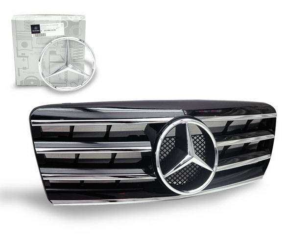 4CarOption - Mercedes E Class 4CarOption Front Hood Grille - GRA-W2109599WCL4-BK
