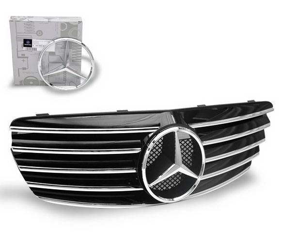 4CarOption - Mercedes E Class 4CarOption Front Hood Grille - GRA-W2110305WCL-BK