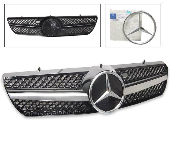 4CarOption - Mercedes CL Class 4CarOption Front Hood Grille - GRA-W2150006WSLN-BK
