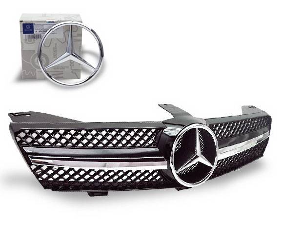 4CarOption - Mercedes CLS 4CarOption Front Hood Grille - GRA-W2190608WSLN-BK