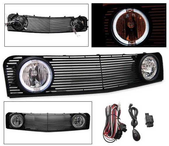 4CarOption - Ford Mustang 4CarOption Front Hood Grille - GRF-MST0506V6G-BK