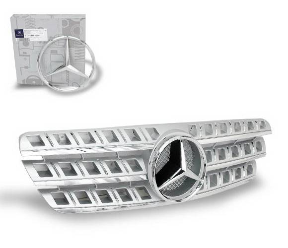 4CarOption - Mercedes ML 4CarOption Front Hood Grille - GRG-W1639805G164D-SL