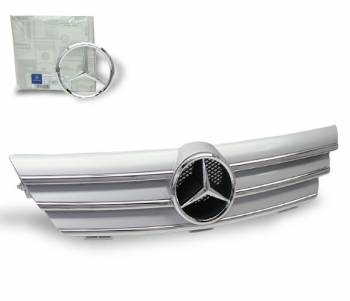 4CarOption - Mercedes C Class 4CarOption Front Hood Grille - GRG-W203SC0205G-SL