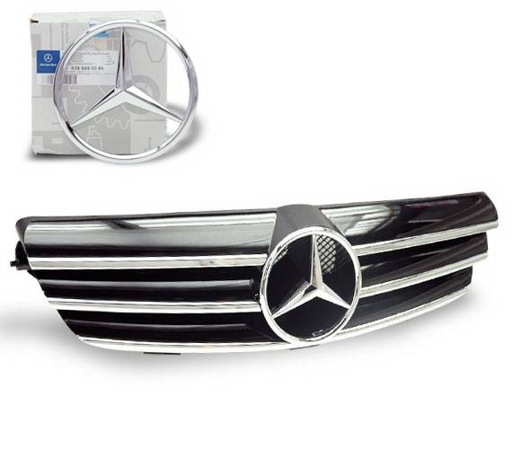 4CarOption - Mercedes CLK 4CarOption Front Hood Grille - GRG-W2090307F-CL3BK