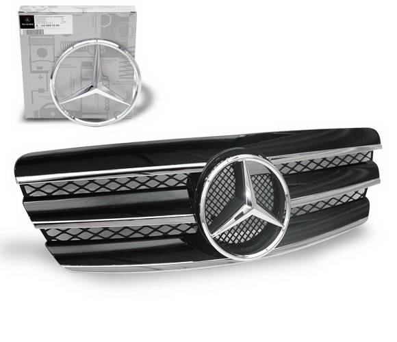 4CarOption - Mercedes E Class 4CarOption Front Hood Grille - GRG-W2110305G-CL3BK