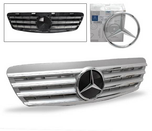 4CarOption - Mercedes S Class 4CarOption Front Hood Grille - GRG-W2209902GCL4-SL