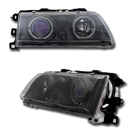 Custom - Black Blue Two Halo Pro Headlights