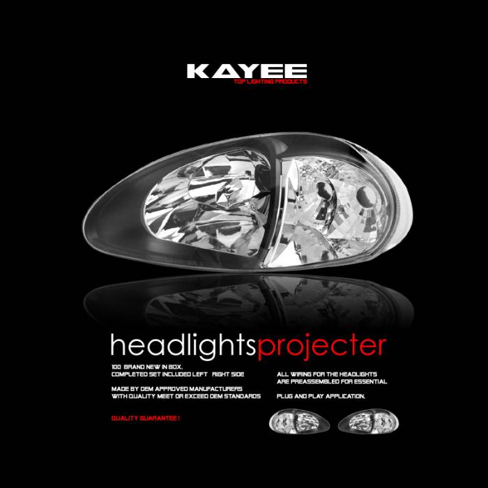 Custom - JDM Black 1pc Headlights