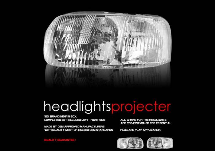 Custom - Chrome Diamond Headlights